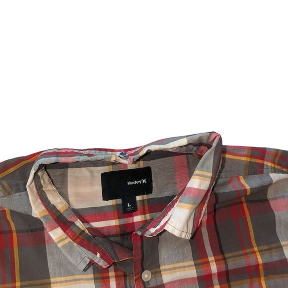 🛍️Hurley Button Up Collared Short Sleeve Shirt Size Large - Picture 4 of 6